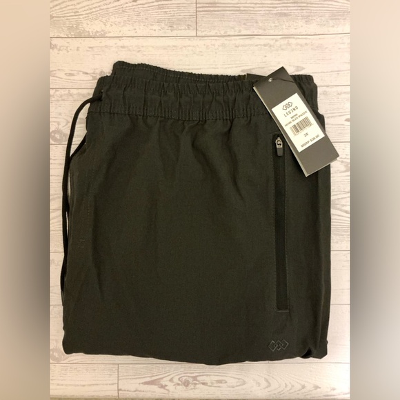 Mens Casual Black Jogger Pants with Zipper Pockets - Picture 3 of 9